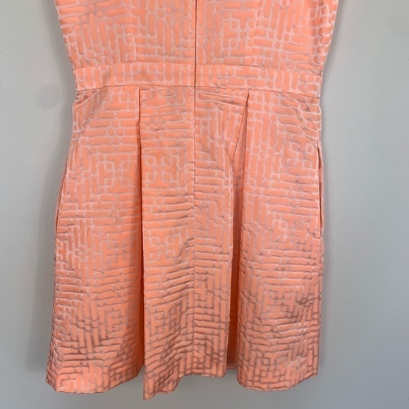 Shoshanna Pleated Sleeveless Peach Pink Mini Dress Size 4 - Picture 9 of 11